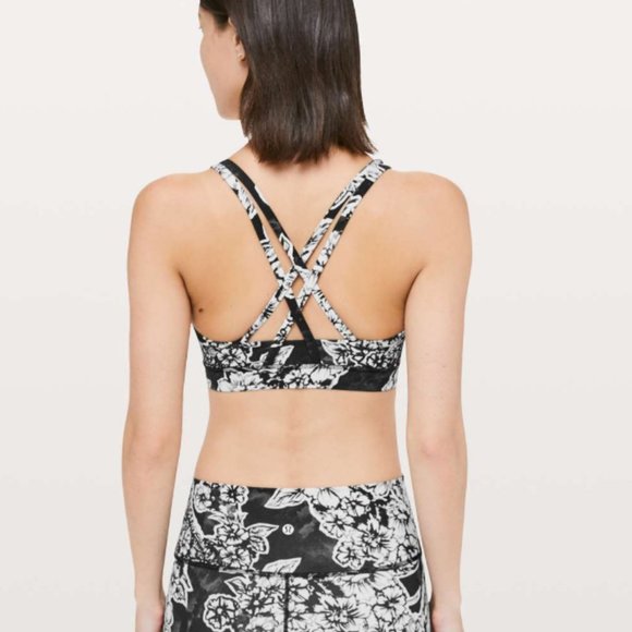 Lululemon Energy Bra Painted Paisley Energy Bra Silver Ice Black - Picture 2 of 6